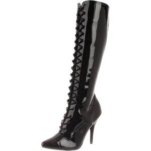 Pleaser Women's Seduce-2020/B Knee-High Boot, Black Patent,9 M US Halloween